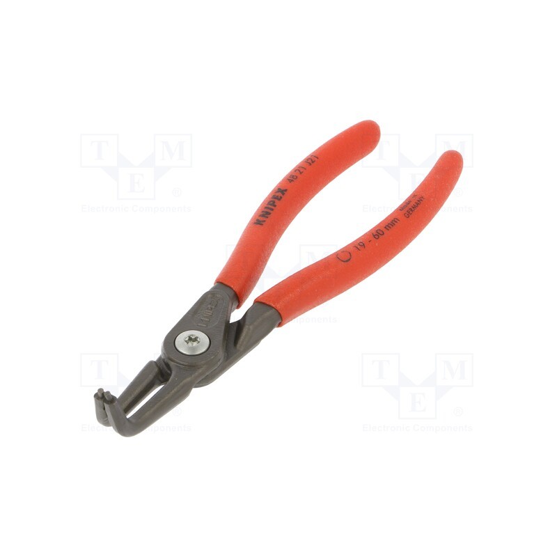 1 pcs x KNIPEX - 48 21 J21 - Pliers, for circlip, internal, 19÷60mm, Pliers len: 165mm, angular