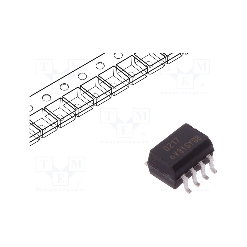 1 pcs x VISHAY - VOD217T - Optocoupler, SMD, Ch: 2, OUT: transistor, Uinsul: 5.3kV, Uce: 80V, SO8