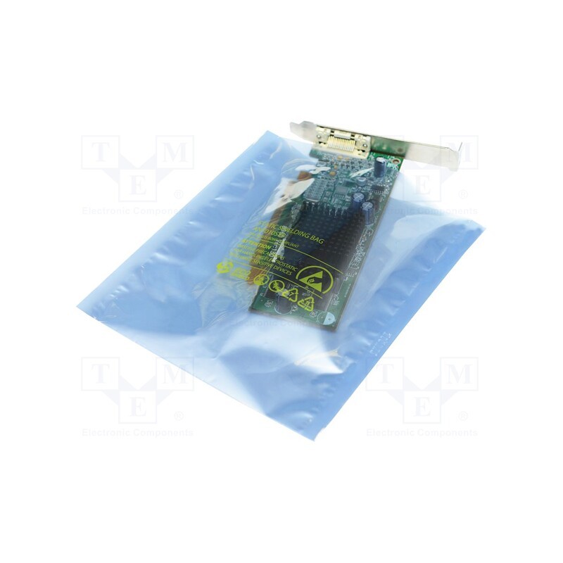1 set x ANTISTAT - 010-0016 - Protection bag, ESD, L: 305mm, W: 152mm, Thk: 75um, 100pcs, &lt,100GΩ