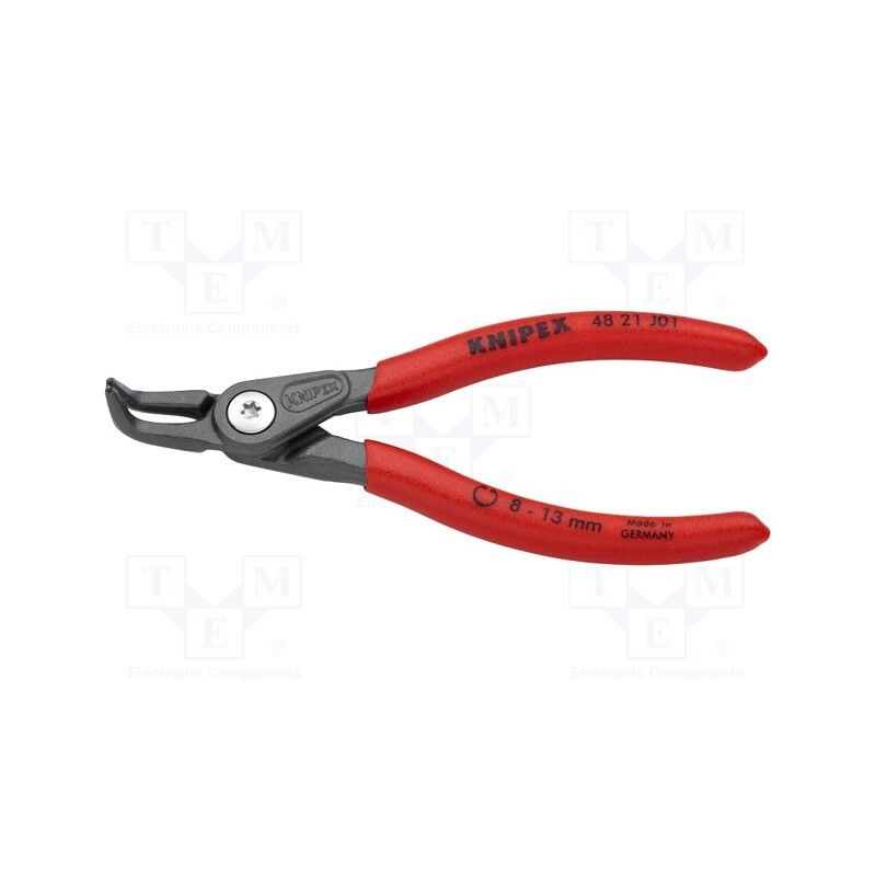 1 pcs x KNIPEX - 48 21 J01 - Pliers, for circlip, internal, 8÷13mm, Pliers len: 130mm, angular