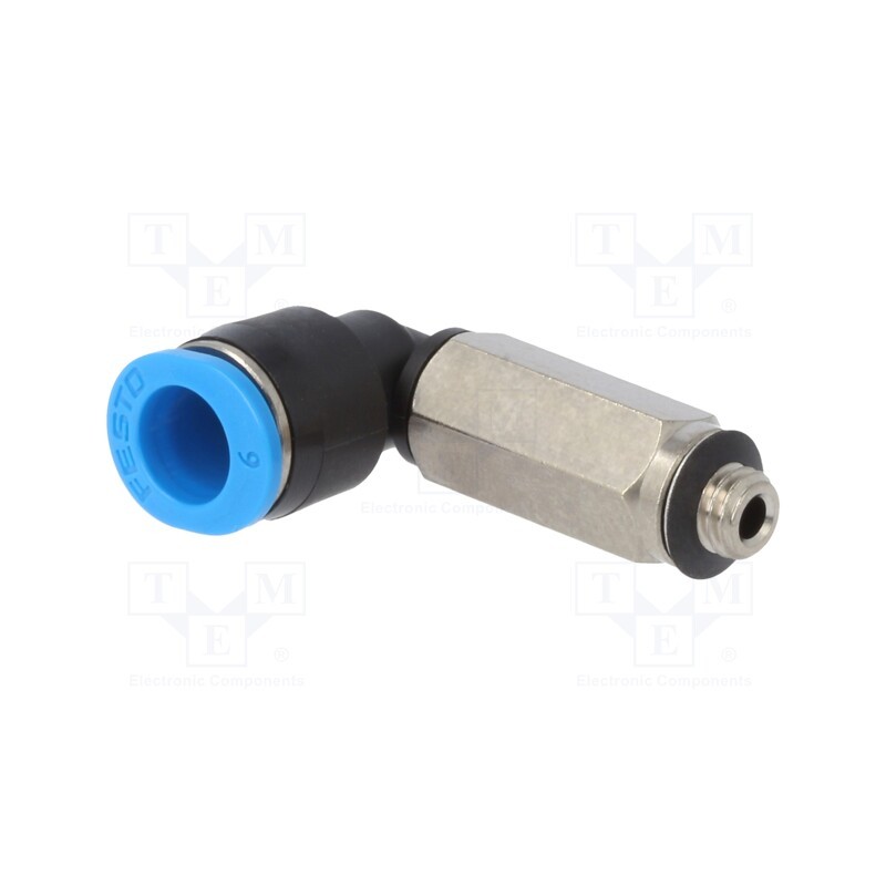 1 pcs x FESTO-153341 - Push-in fitting, threaded,angled 90°, -0.95÷6bar, Thread: M5