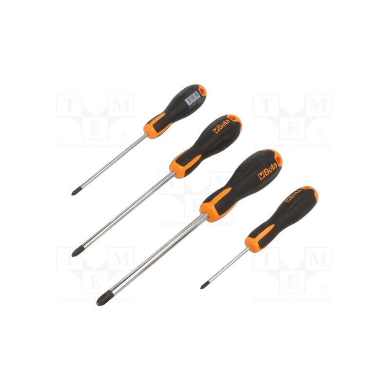 1 set x BETA - 1202E/S4 - Kit: screwdrivers, Phillips, Size: PH0,PH1,PH2,PH3, 4pcs.