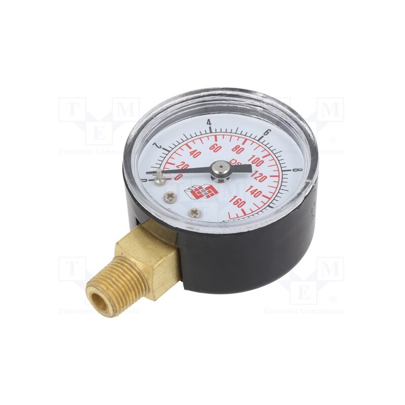 1 pcs x PNEUMAT-M40R.PL012G18 - Manometer, 0÷12bar, non-aggressive liquids,inert gases, 40mm