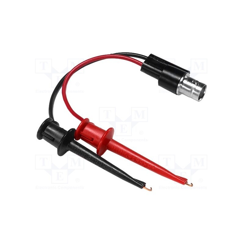 1 pcs x POMONA - 3788 POMONA - Test lead, 60VDC, BNC socket,clip-on hook probe x2, Len: 0.14m