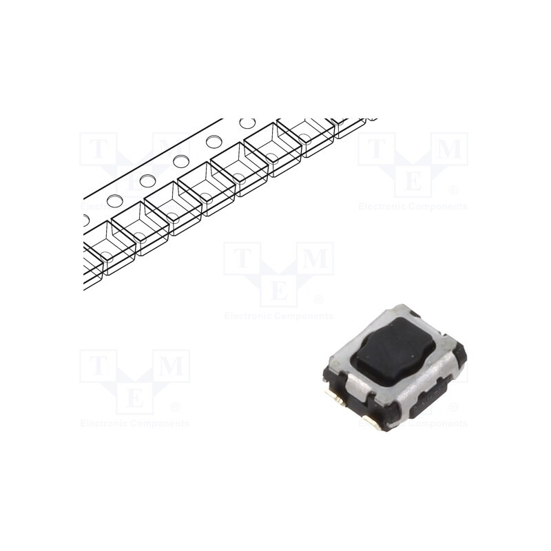 2 pcs x PANASONIC - EVPAA202K - Microswitch TACT, SPST, Pos: 2, SMT, none, 1.6N, 2.9x3.5x1.4mm