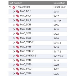 Yanmar door hinge element