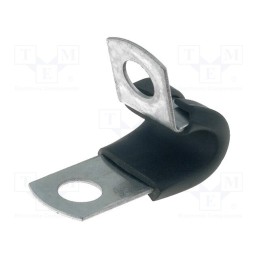 2 pcs x ESSENTRA - SPN-4 - Fixing clamp, ØBundle : 6.4mm, W: 12.7mm, steel, Ømount.hole: 6.7mm