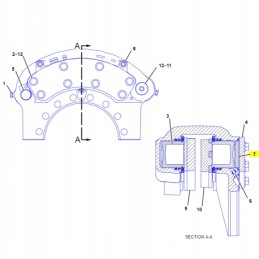 Right brake pad cat 613c 725c 730c 9c0566 4v7061