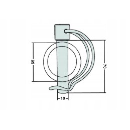 Pipe clamp, diameter 10 mm, for a 65 mm pipe