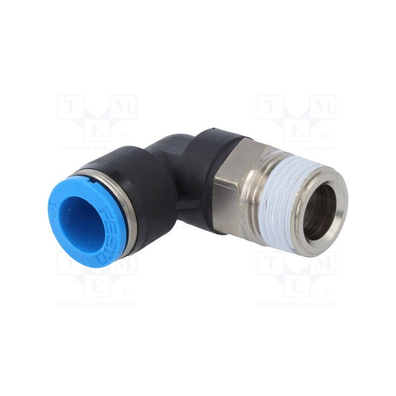 1 pcs x FESTO-153052 - Push-in fitting, angled 90°, -0.95÷6bar, Gasket: NBR rubber, QS