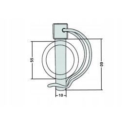 Pipe cable cotter fi 10mm for a 55mm pipe