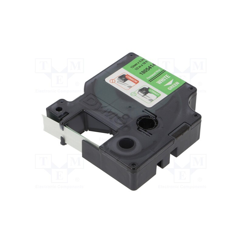 1 pcs x DYMO - 1805414 - Tape, 12mm, 5.5m, green, Character colour: white