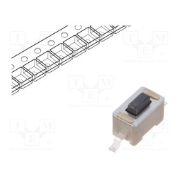 5 pcs x E-SWITCH - TL3302AF180QG - Microswitch TACT, SPST-NO, Pos: 2, 0.05A/12VDC, SMT, 1.77N, 4.3mm