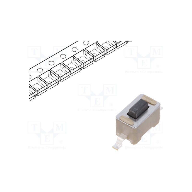 5 pcs x E-SWITCH - TL3302AF180QG - Microswitch TACT, SPST-NO, Pos: 2, 0.05A/12VDC, SMT, 1.77N, 4.3mm
