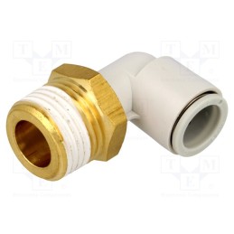 1 pcs x SMC-KQ2L12-04AS - Push-in fitting, threaded,angled 90°, -1÷10bar, Thread: R 1/2'
