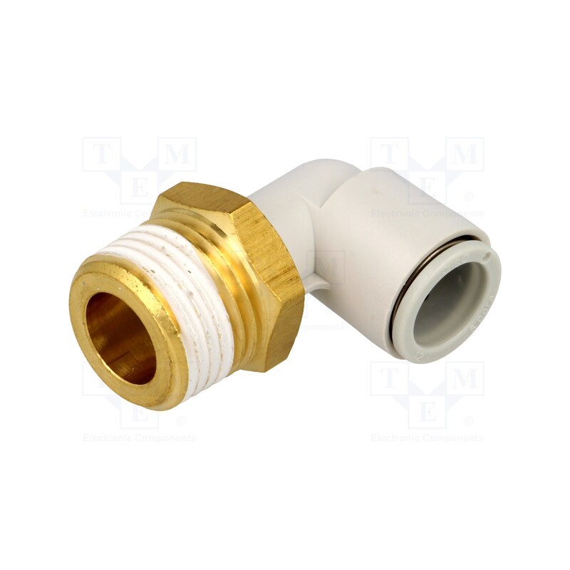 1 pcs x SMC-KQ2L12-04AS - Push-in fitting, threaded,angled 90°, -1÷10bar, Thread: R 1/2'