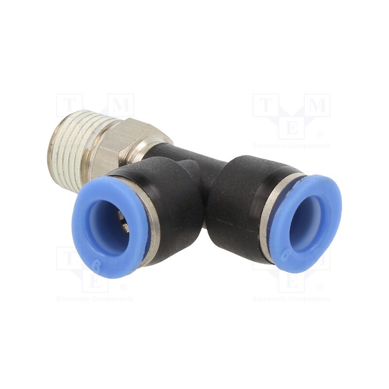 1 pcs x PNEUMAT-PDR-186 - Push-in fitting, T-tap splitter, -0.95÷10bar, Thread: R 1/8'