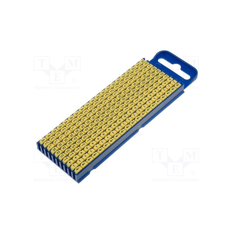 200 pcs x HELLERMANNTYTON - 561-02994 - Markers, Marking: A,E,L,N,R,S,T,+,-, ground, 2.8÷3.8mm, yellow