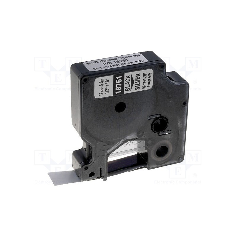 1 rol x DYMO - 18486 - Tape, 12mm, 5.5m, metallic, Character colour: black