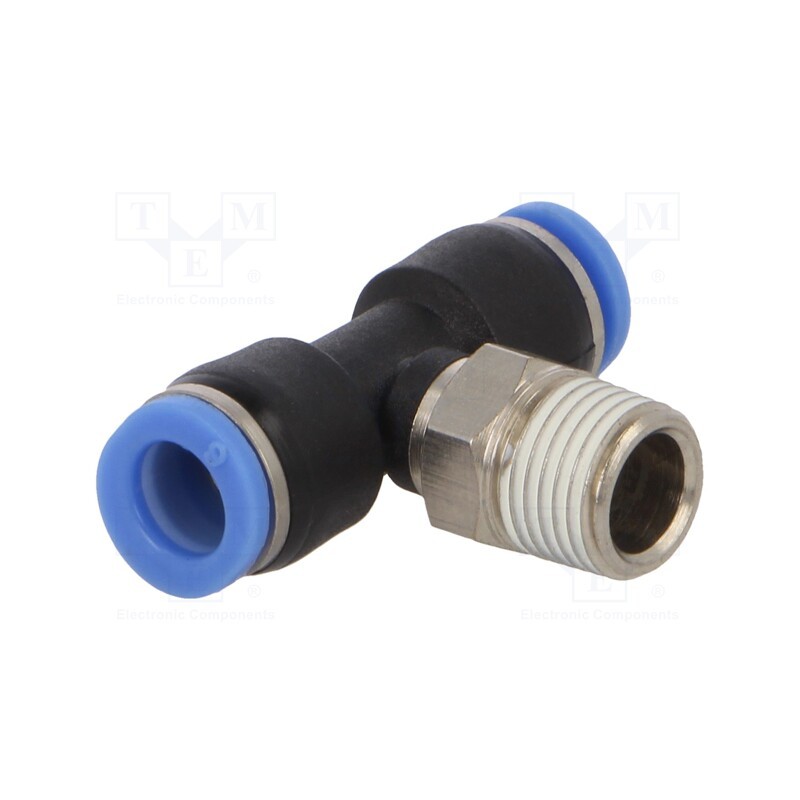 1 pcs x PNEUMAT-PBR-186 - Push-in fitting, T-tap splitter, -0.95÷10bar, Thread: R 1/8'