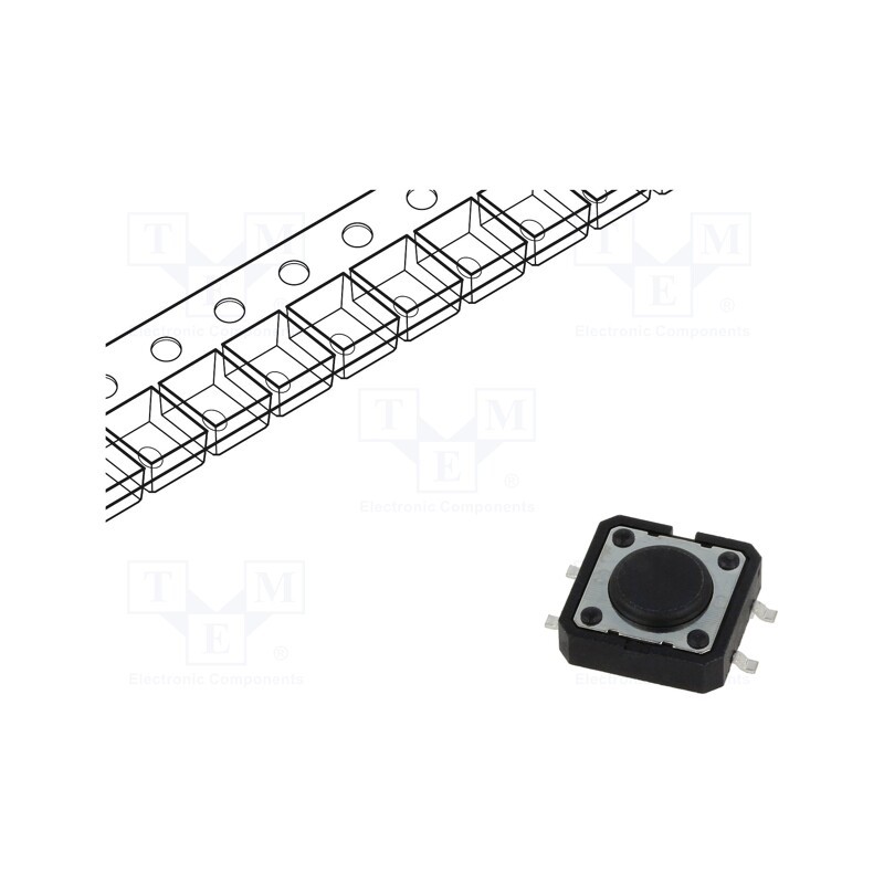 2 pcs x C&K - PTS125SK43 SMTR-2 LFS - Microswitch TACT, SPST-NO, Pos: 2, 0.05A/12VDC, SMT, none, 2.5N