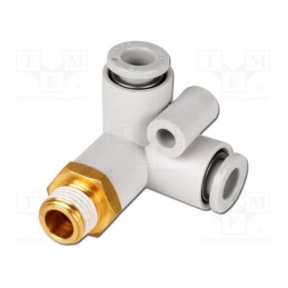 1 pcs x SMC-KQ2D06-01AS - Tee fitting, threaded,angled 90°,plug-in, -1÷10bar, -5÷60°C