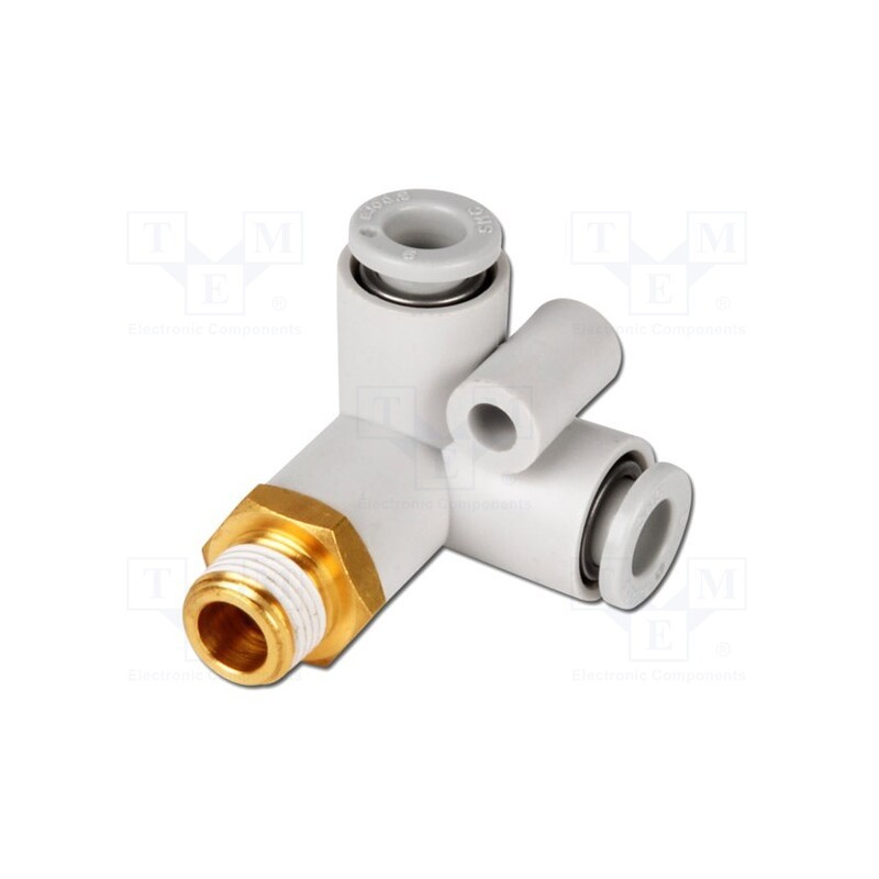 1 pcs x SMC-KQ2D06-01AS - Tee fitting, threaded,angled 90°,plug-in, -1÷10bar, -5÷60°C