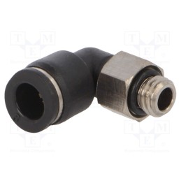 1 pcs x PNEUMAT-PL-76 - Push-in fitting, angled, -0.95÷10bar, Thread: M7, Thread: outside