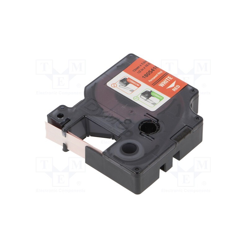 1 pcs x DYMO - 1805416 - Tape, 12mm, 5.5m, red, Character colour: white