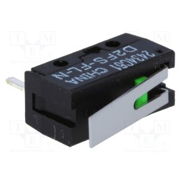 2 pcs x OMRON OCB - D2FS-FL-N - Microswitch SNAP ACTION, 0.1A/6VDC, with lever, SPST-NO, Pos: 2