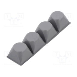 4 pcs x 3M - 7100135187 - Self-adhesive foot, H: 13.2mm, grey, polyurethane, Bumpon