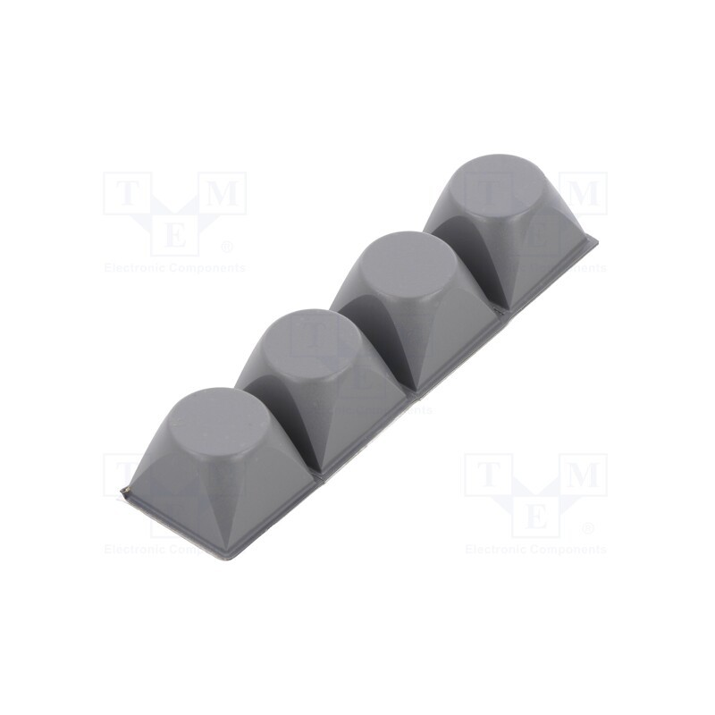 4 pcs x 3M - 7100135187 - Self-adhesive foot, H: 13.2mm, grey, polyurethane, Bumpon