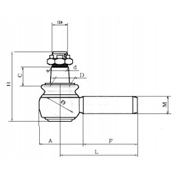 Kubota L2201 L2600 rod end, right
