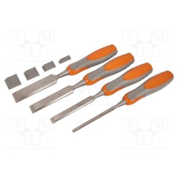 1 set x AVIT - AV10010 - Kit: chisels, wood, 6.5mm,13mm,19mm,25mm, 4pcs.