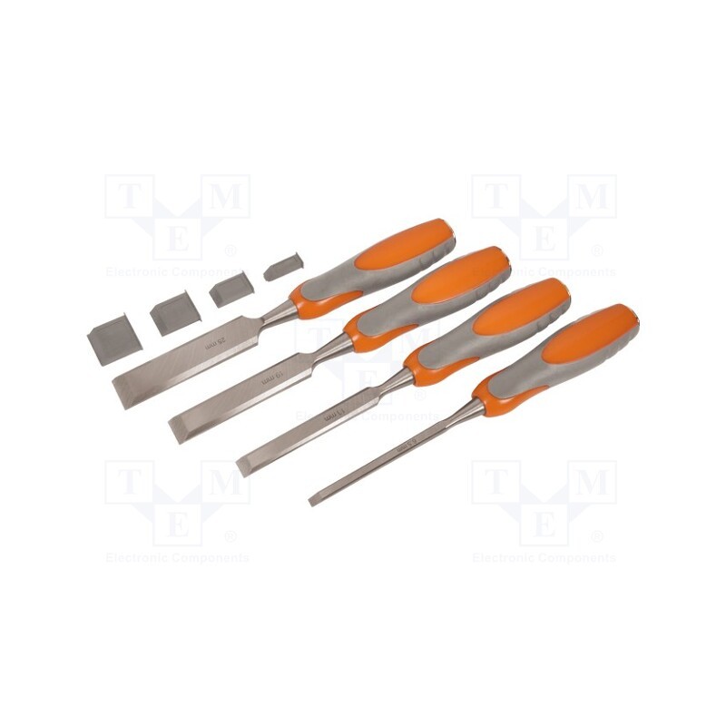 1 set x AVIT - AV10010 - Kit: chisels, wood, 6.5mm,13mm,19mm,25mm, 4pcs.