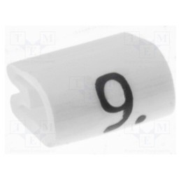 200 pcs x TE Connectivity - 5811909 - Markers, Marking: 9, 2÷3.2mm, PVC, white, -45÷70°C, leaded