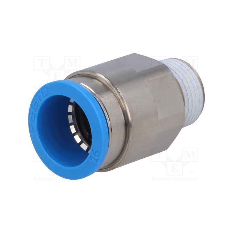 1 pcs x FESTO-164957 - Push-in fitting, threaded,straight, -0.95÷6bar, Thread: R 3/8'