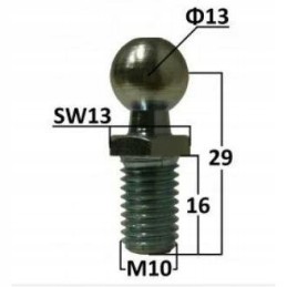 M10 ball pin, cable end, bearing bushing
