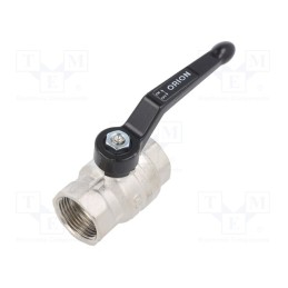 1 pcs x PNEUMAT-334.05-EF - Mechanical ball valve, max.25bar, nickel plated brass, -15÷90°C