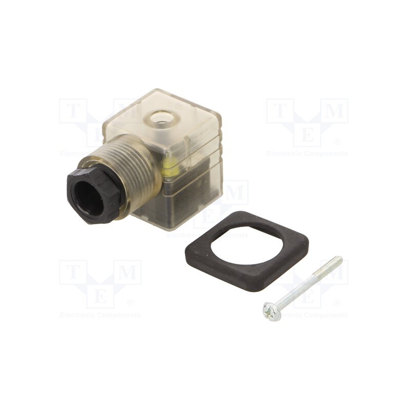 1 pcs x PNEUMAT-CEP/2 L 220 - Plug for coil, PIN: 3, natural (transparent), 230V, A: 27mm, B: 28mm