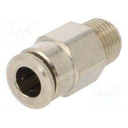 1 pcs x AIGNEP-58000 6-1/8 - Push-in fitting, straight, 0÷30bar, nickel plated brass