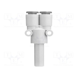1 pcs x SMC-KQ2X04-06A - Tee fitting, reductive,plug-in, -1÷10bar, polypropylene, Øin: 4mm