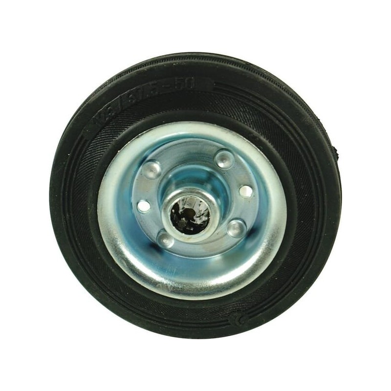 A metal-rubber wheel with a ro-car roller bearing