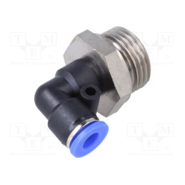 1 pcs x PNEUMAT-125.012-6 - Push-in fitting, angled, -0.95÷15bar, PBT, Thread: G 1/2', 0÷60°C