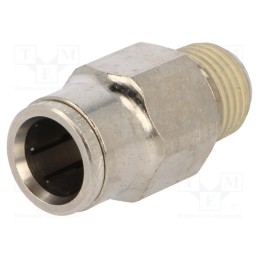 1 pcs x NORGREN HERION-101251028 - Push-in fitting, straight, nickel plated brass, Thread: BSP 1/4'