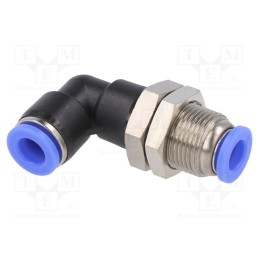 2 pcs x PNEUMAT-152.006 - Push-in fitting, bulkhead,angled 90°, -0.95÷15bar, Thread: M14x1