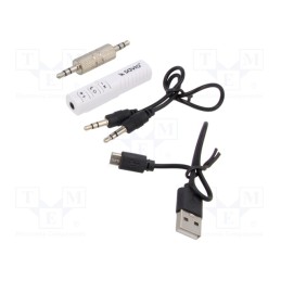 1 pcs x SAVIO - SAVFMTRANSTR-11W - FM transmitter, white, Bluetooth 5.0, 15m, Charge time: 1h, 4h