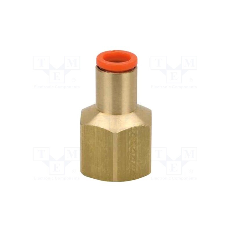 1 pcs x SMC-KQ2F08-03A - Push-in fitting, threaded,straight, -1÷10bar, brass, -5÷60°C