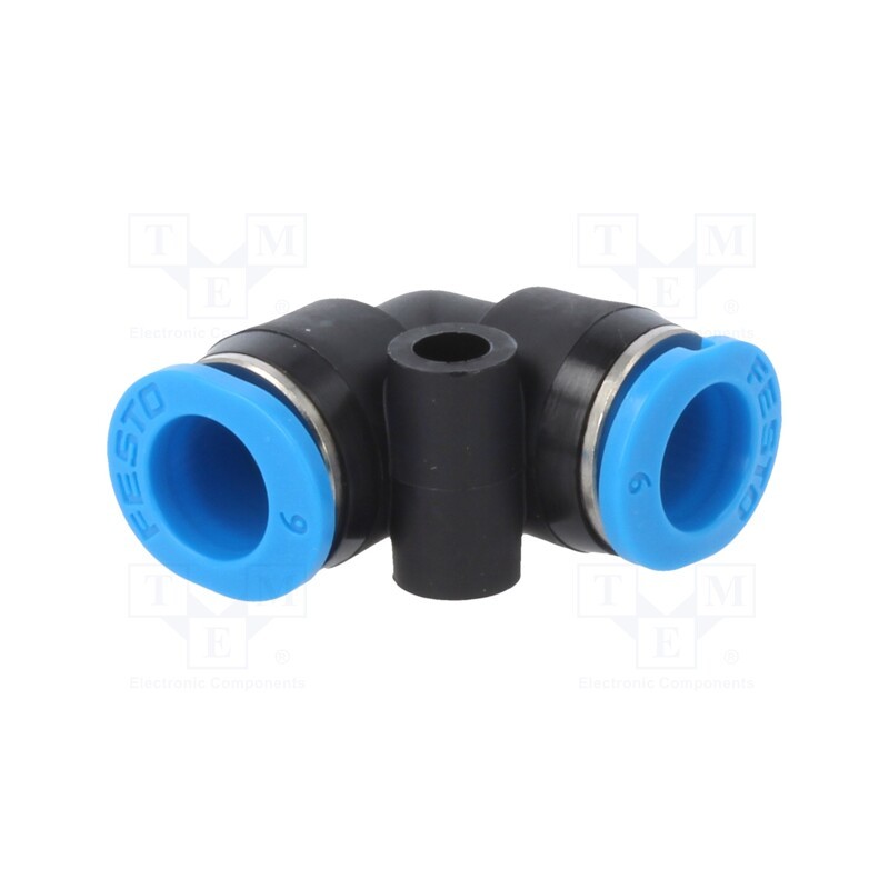 1 pcs x FESTO-153345 - Push-in fitting, angled 90°, -0.95÷6bar, Gasket: NBR rubber, QSM