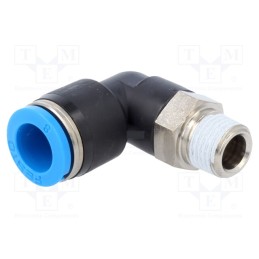 1 pcs x FESTO-153048 - Push-in fitting, angled 90°, -0.95÷6bar, Gasket: NBR rubber, QS